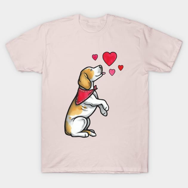 Beagle love T-Shirt by animalartbyjess